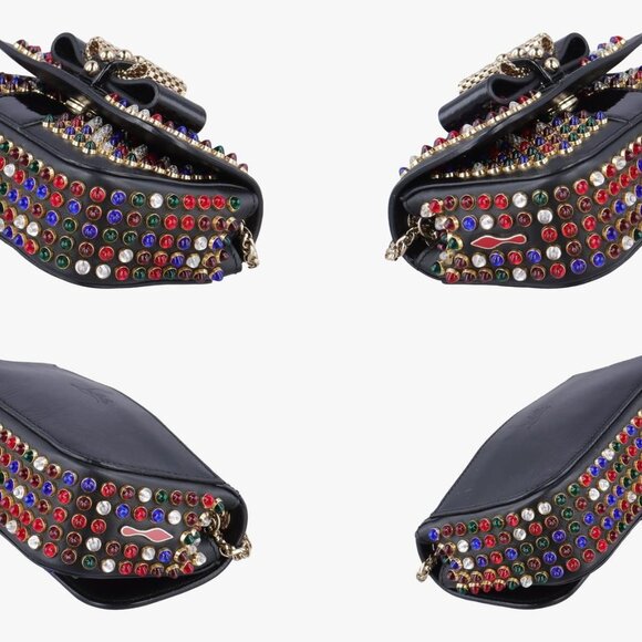 CHRISTIAN LOUBOUTIN Wheat Charity chain Leather Black - Picture 4 of 6